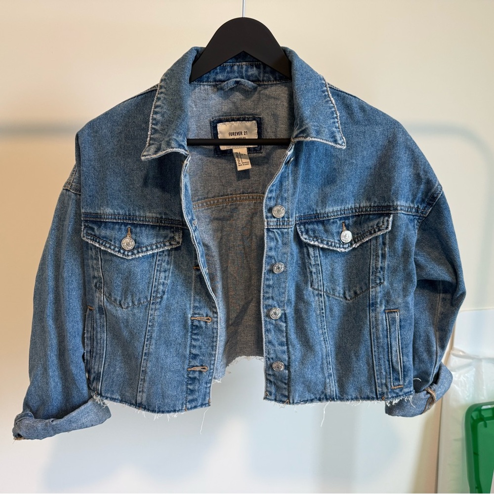 Forever 21 crop jean jacket